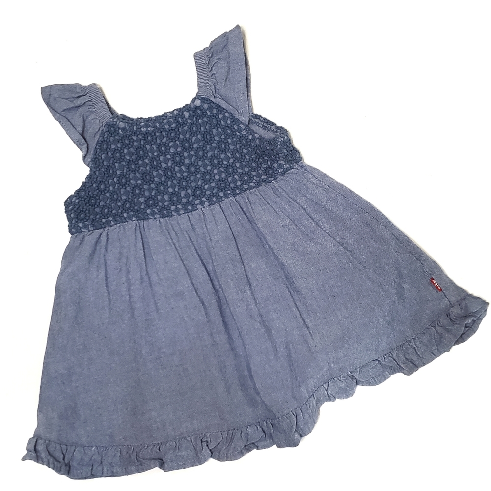 Levi Smocked 6 9mo Levi's Denim Blue Jean Jumper Dress Skirt